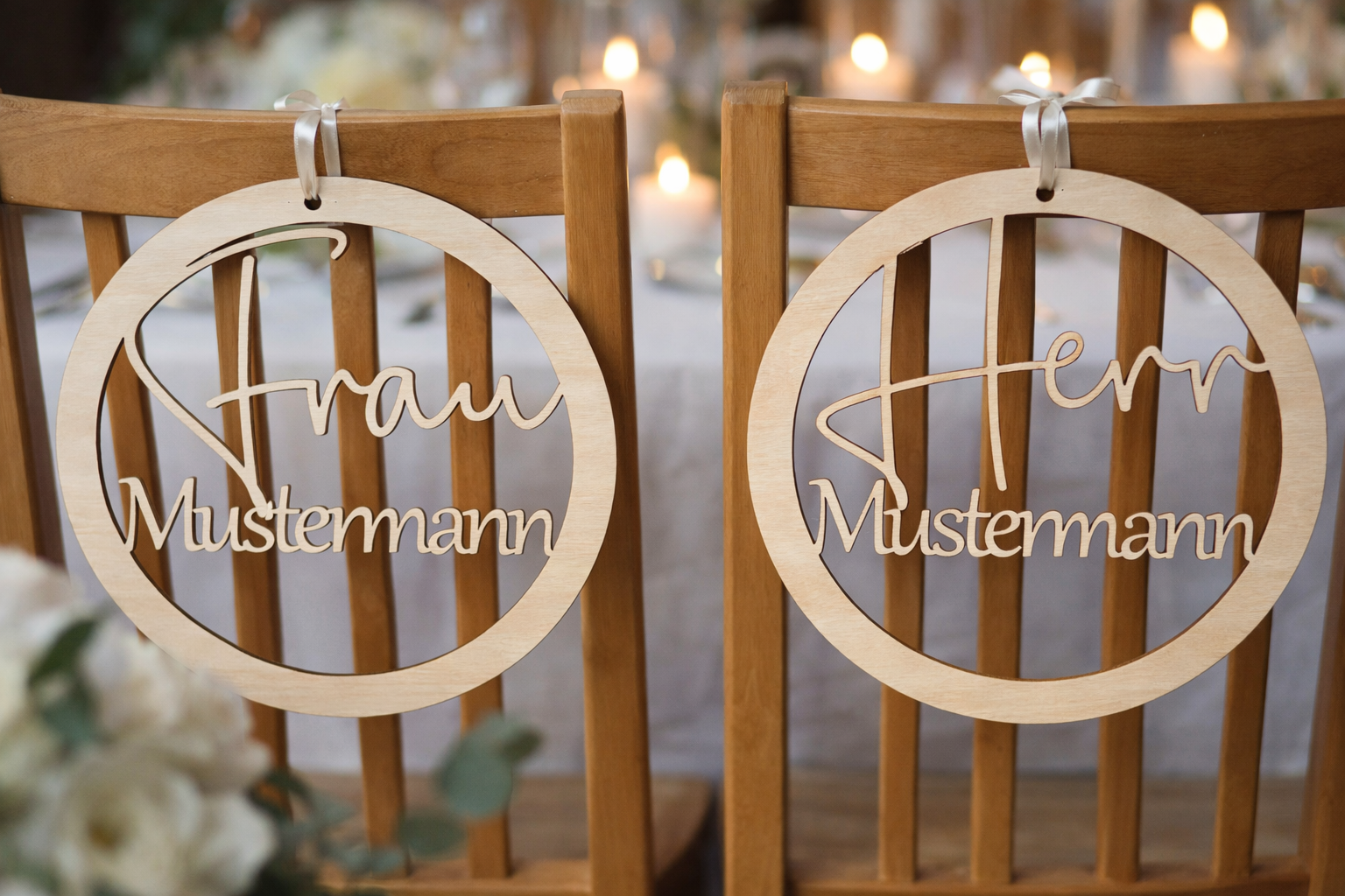 Stuhlschildpaar Hochzeit
